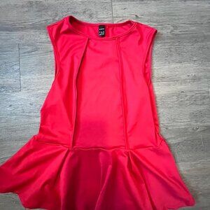 SHEIN red peplum top size large